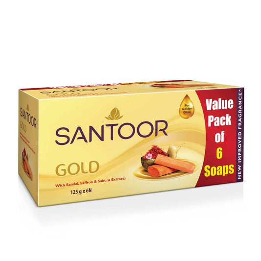 Buy Santoor Gold Bathing Bar Soap with Kashmiri Saffron & Sandal from DrMediCart, Ship from India to USA