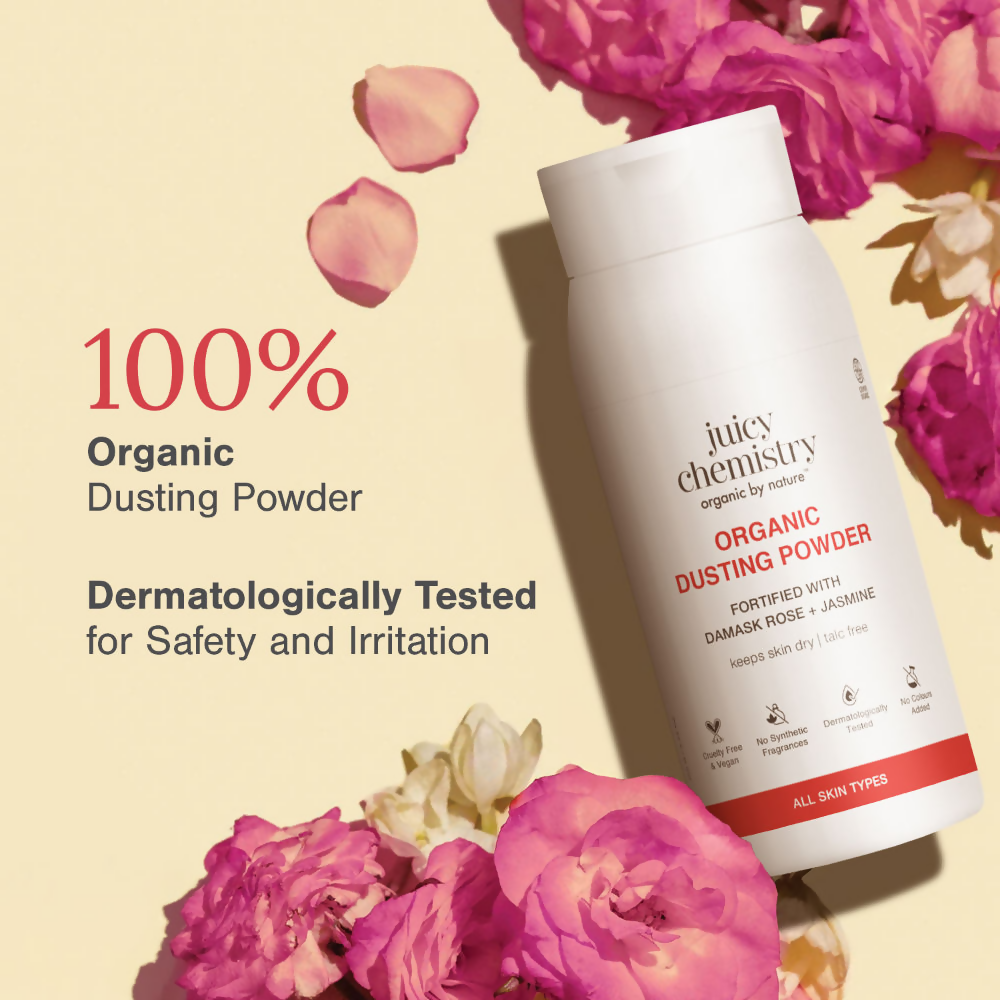 Juicy Chemistry Organic Dusting Powder Fortified With Damask Rose & Jasmine