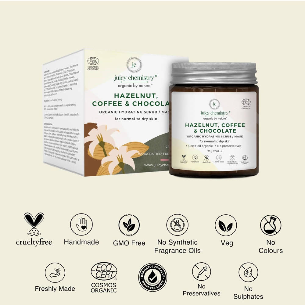 Juicy Chemistry Hazelnut, Coffee & Chocolate Face Scrub - DrMediCart
