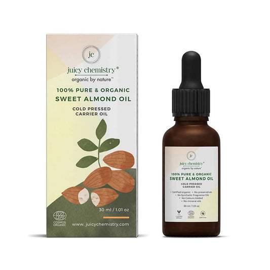 Juicy Chemistry Pure & Organic Sweet Almond Oil For Cold Pressed Carrier Oil