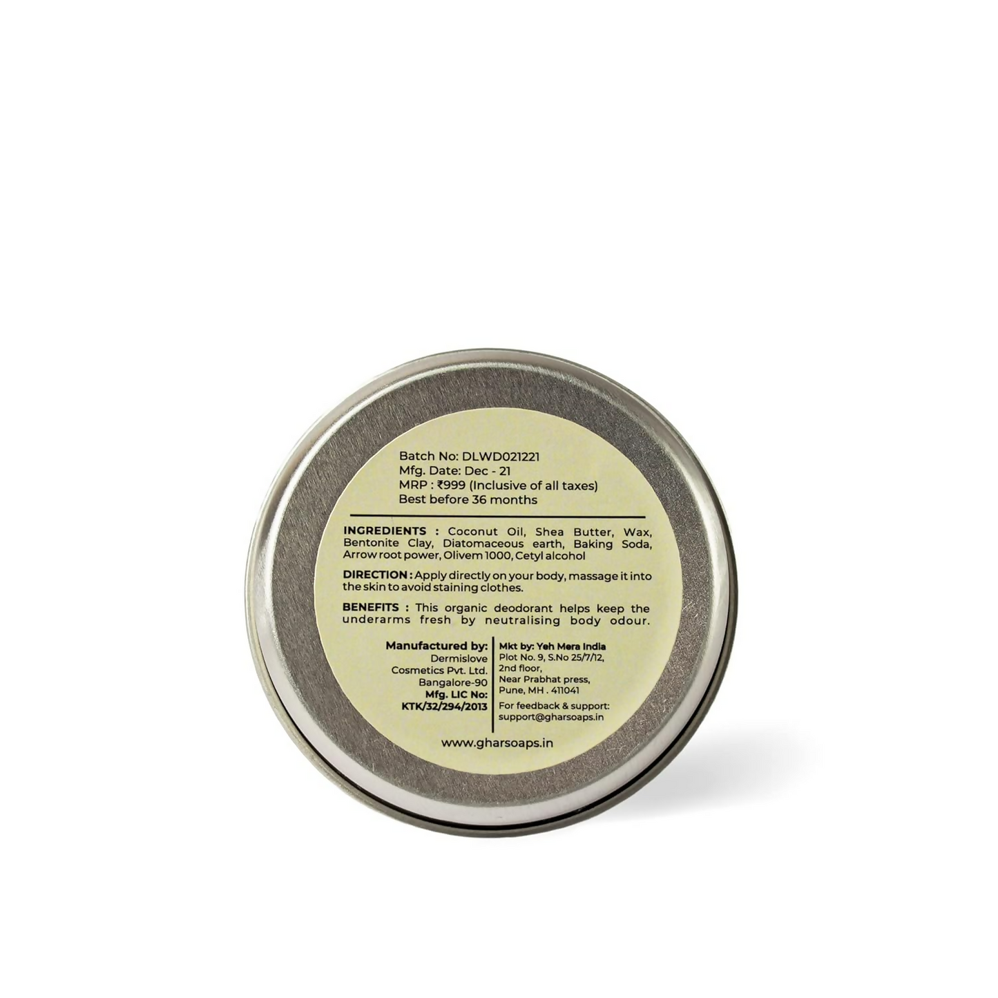 Ghar Soaps Organic Deodorant For Women And Men (Strawberry)