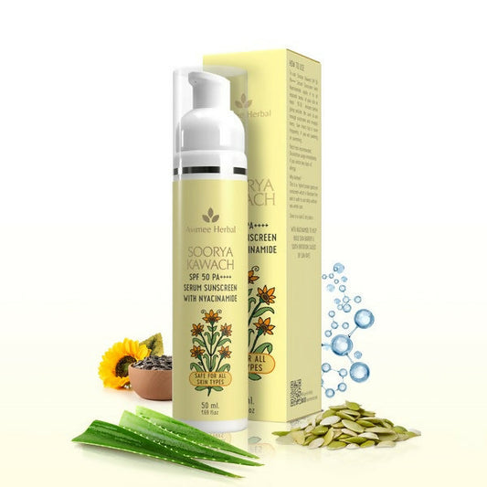 Buy Avimee Herbal Soorya Kawach SPF 50 PA++++ Niacinamide Serum Sunscreen from DrMediCart, Ship from India to USA