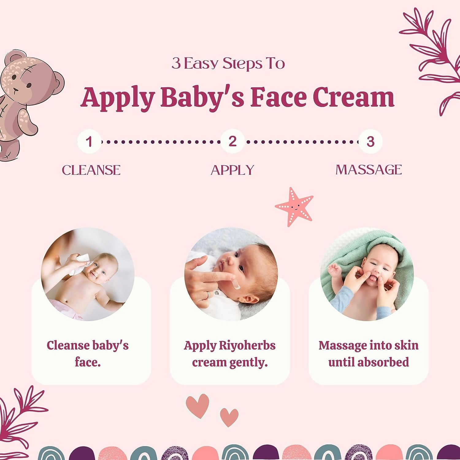 Riyo Herbs Baby Face Cream Rich in Vitamin E, Essential Oils, Turmeric