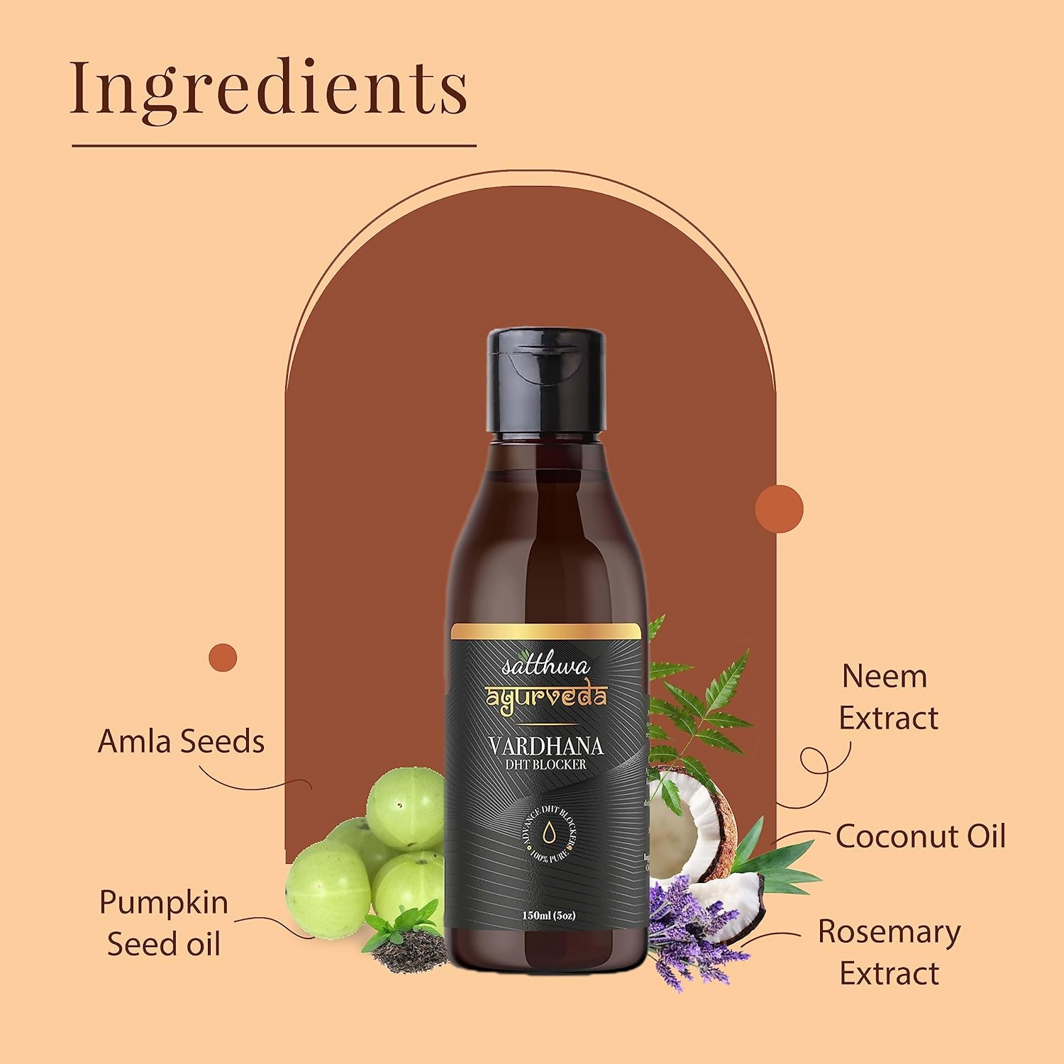 Satthwa Vardhana Hair Oil With Pumpkin Seed Oil & Saw Palmetto