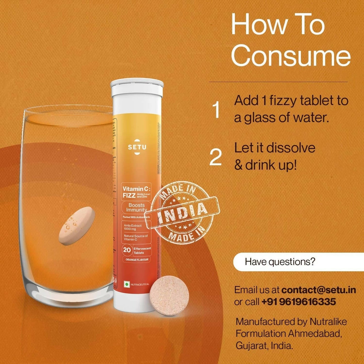 Setu Vitamin C: Fizz - 15 Effervescent Tablets