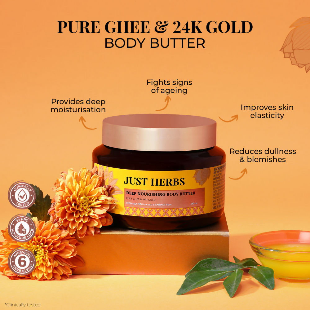 Just Herbs Pure Ghee & 24K Gold Deep Nourishing Body Butter