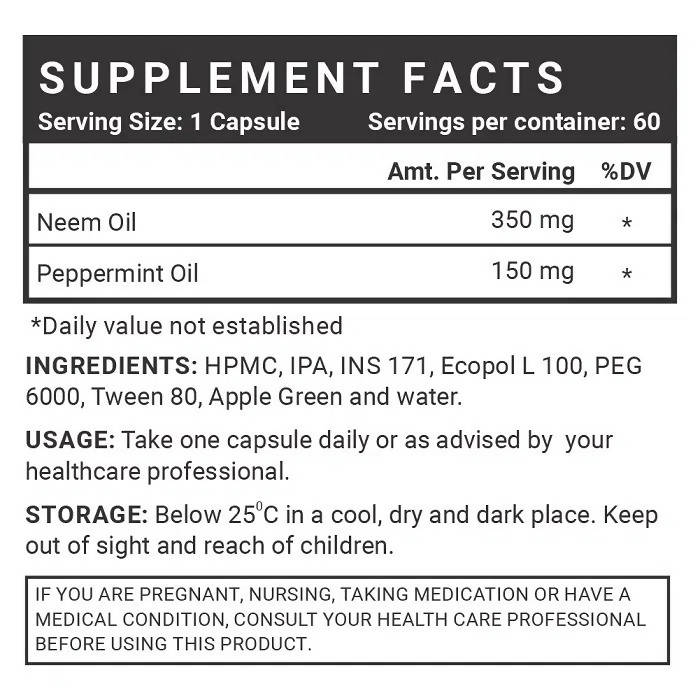 Inlife Neem Oil Peppermint Oil Capsules
