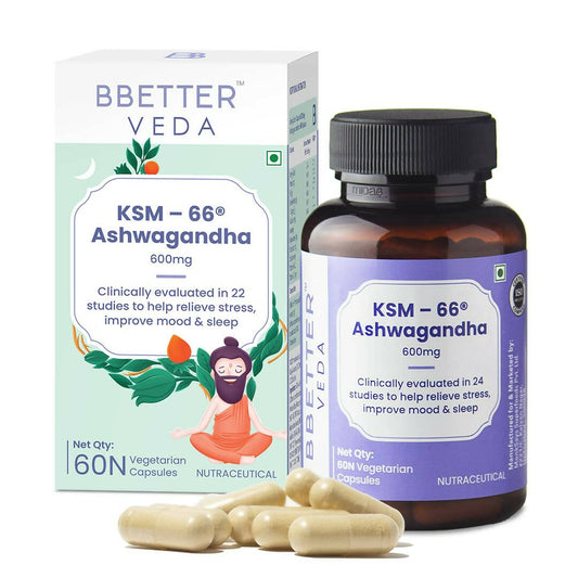 Buy BBETTER Veda KSM 66 Ashwagandha Capsules from DrMediCart, Ship from India to USA