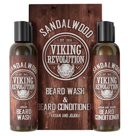 Viking Revolution Sandalwood Beard Wash and Beard Conditioner Combo - DrMediCart