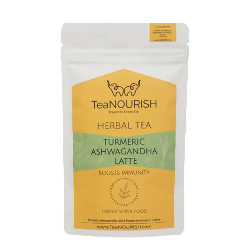 Buy TeaNourish Turmeric Ashwagandha Latte Herbal Tea from DrMediCart, Ship from India to USA
