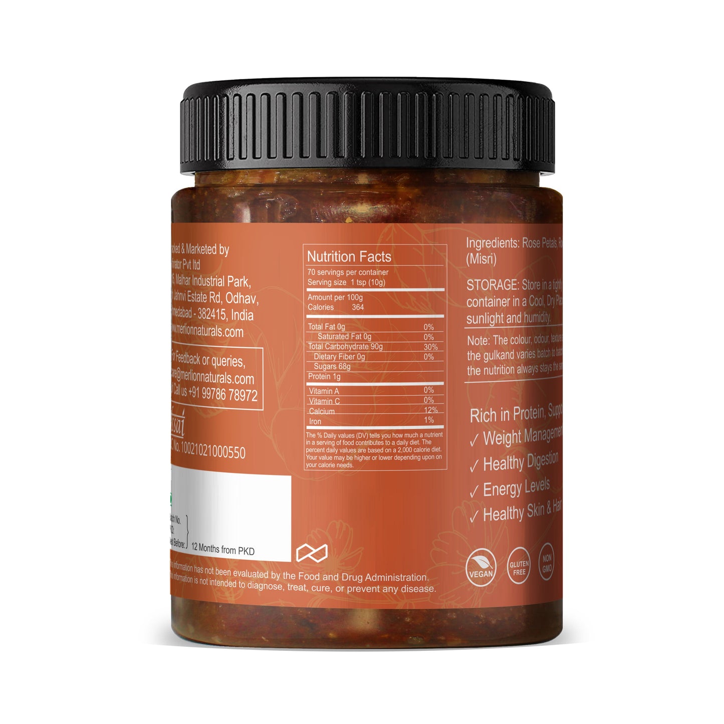 Merlion Naturals Rose Petals Jam - Gulkand