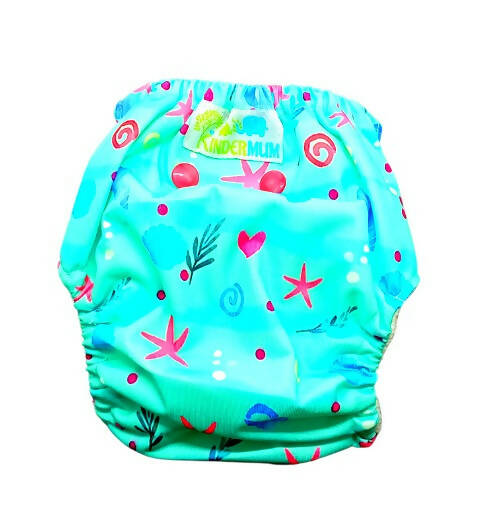 Kindermum Nano Aio Cloth Diaper With 2 Organic Cloth Insert- Seashore For Kids