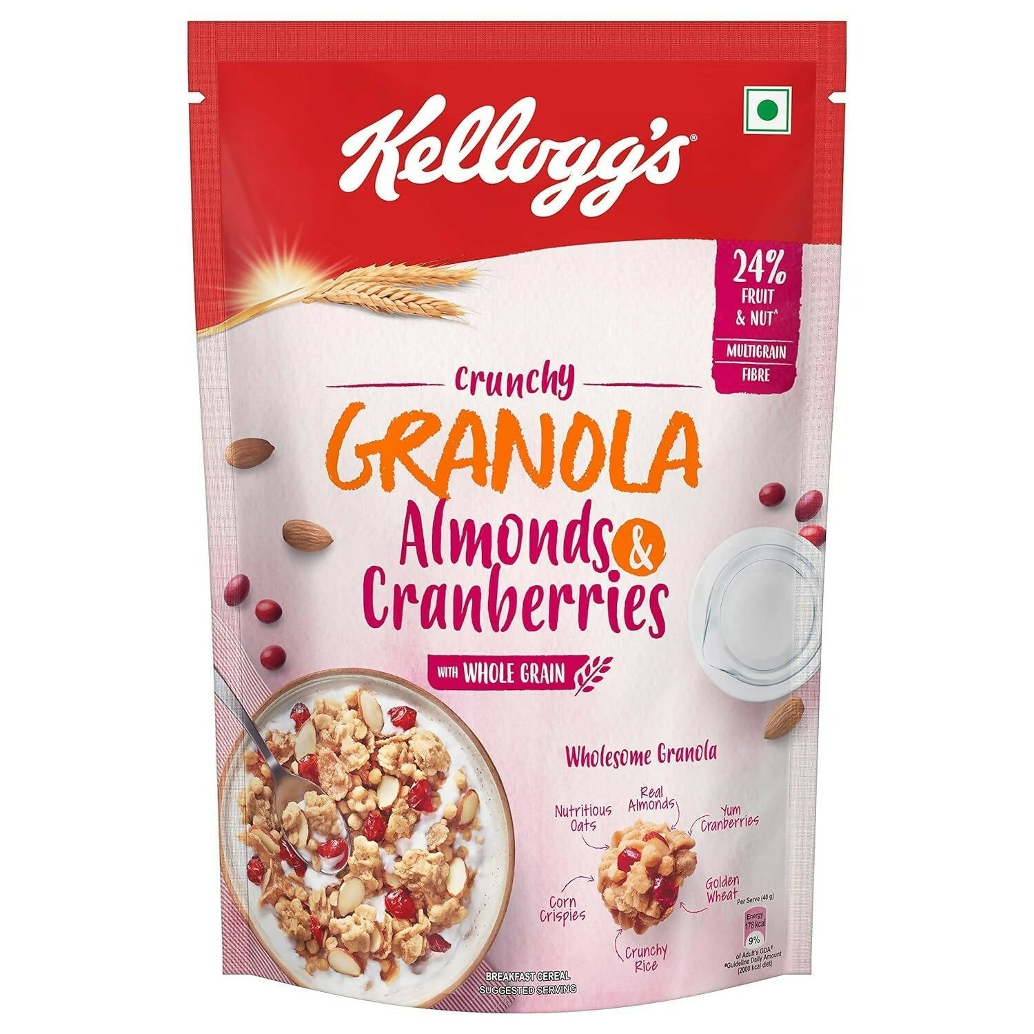 Kellogg's Crunchy Granola Almonds & Cranberries - Drmedicart