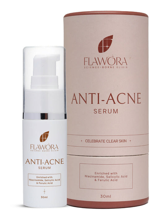Flawora Anti Acne Serum to reduce Blackheads Open Pores, Excess Oil & Bumpy Texture