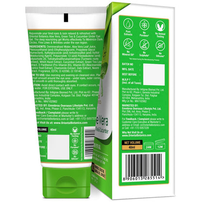 oriental botanics aloe vera green tea cucumber under eye gel buy in usa