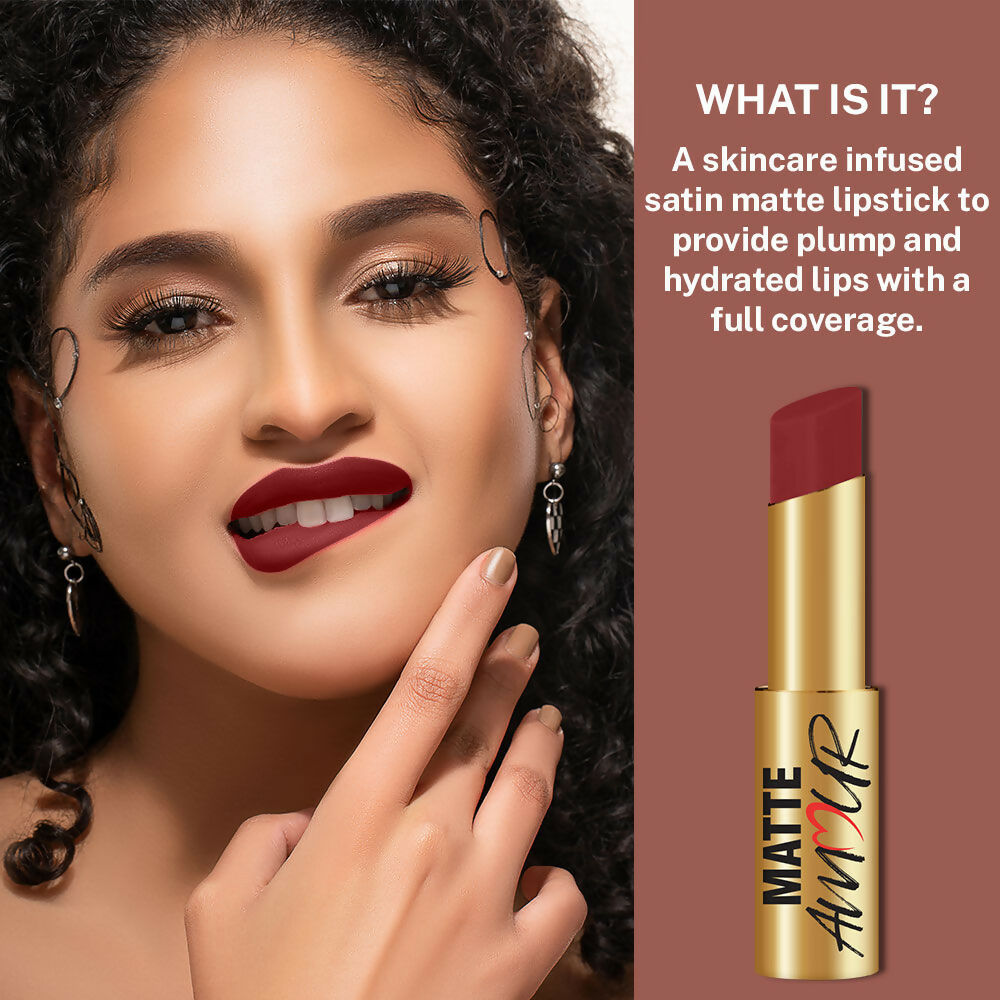 Jaquline USA Matte Amour Matte Lipstick  - Flirtatious 06