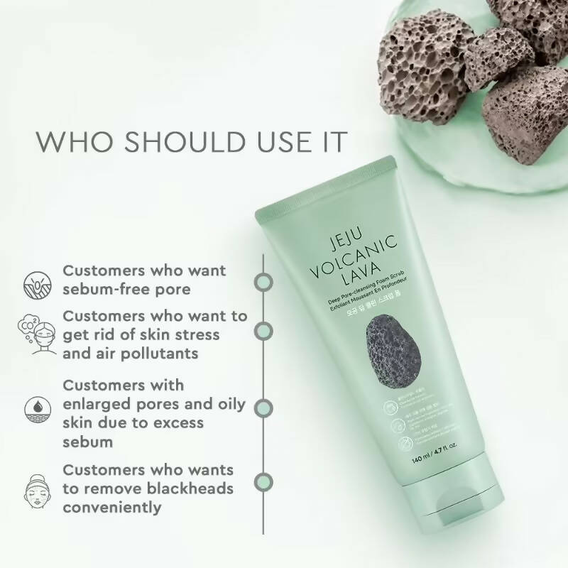 The Face Shop Jeju Volcanic Lava Scrub Foam - Drmedicart