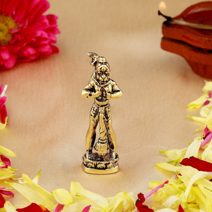 Buy Estele Gold-Polished Hanumanji's showing Lord Rama in his Heart in standing position Idol for Home/Car DÃƒ-©cor