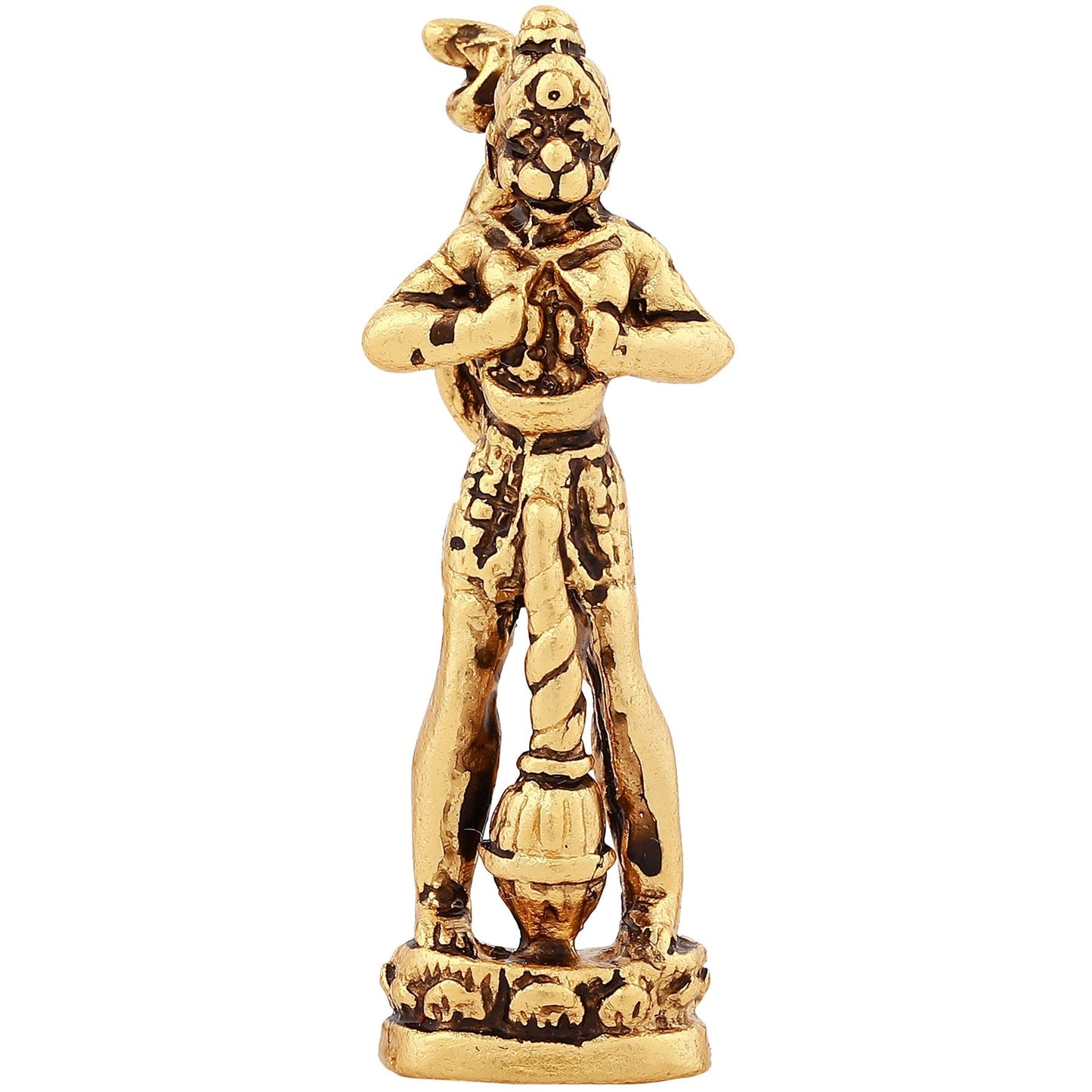 Estele Gold-Polished Hanumanji's showing Lord Rama in his Heart in standing position Idol for Home/Car DÃƒ-©cor