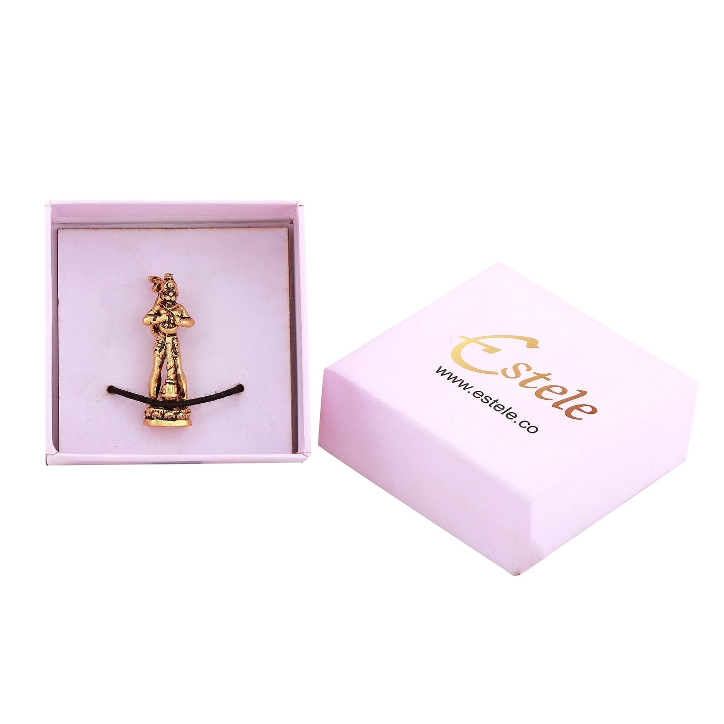Estele Gold-Polished Hanumanji's showing Lord Rama in his Heart in standing position Idol for Home/Car DÃƒ-©cor