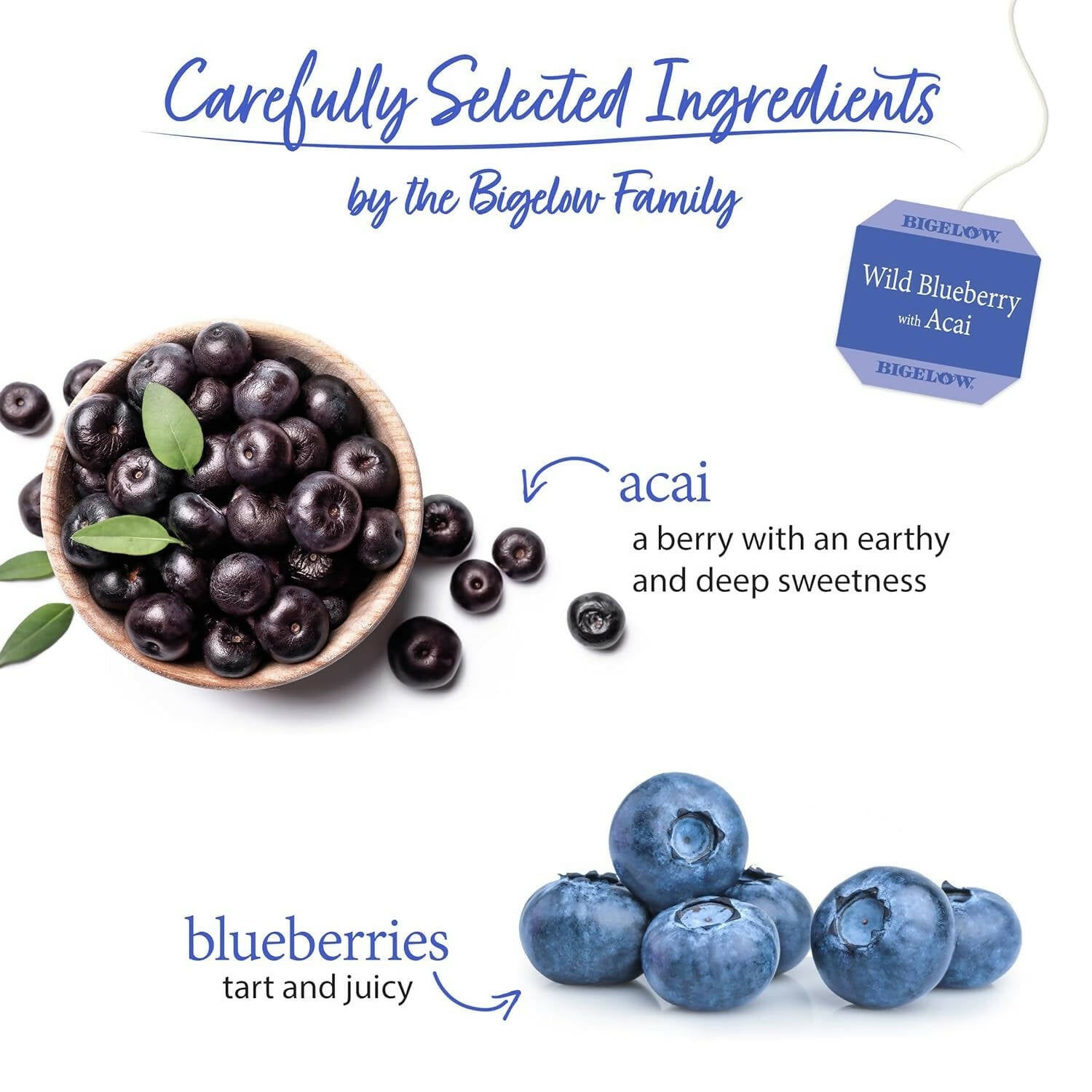 Bigelow Tea Wild Blueberry With Acai Herbal Tea With Freshness & Aroma Caffeine Free