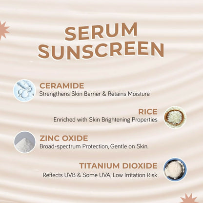 Moody SensiSoothe Mineral Brightening Sunscreen Serum with Ceramides & Rice