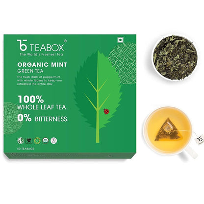 Teabox Organic Mint Green Tea Bags - Drmedicart