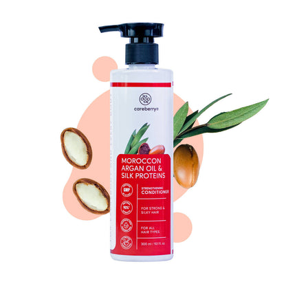 Careberry Moroccon Argan Oil & Silk Proteins Strengthening Conditioner for Strong & Silky Hair - DrMediCart