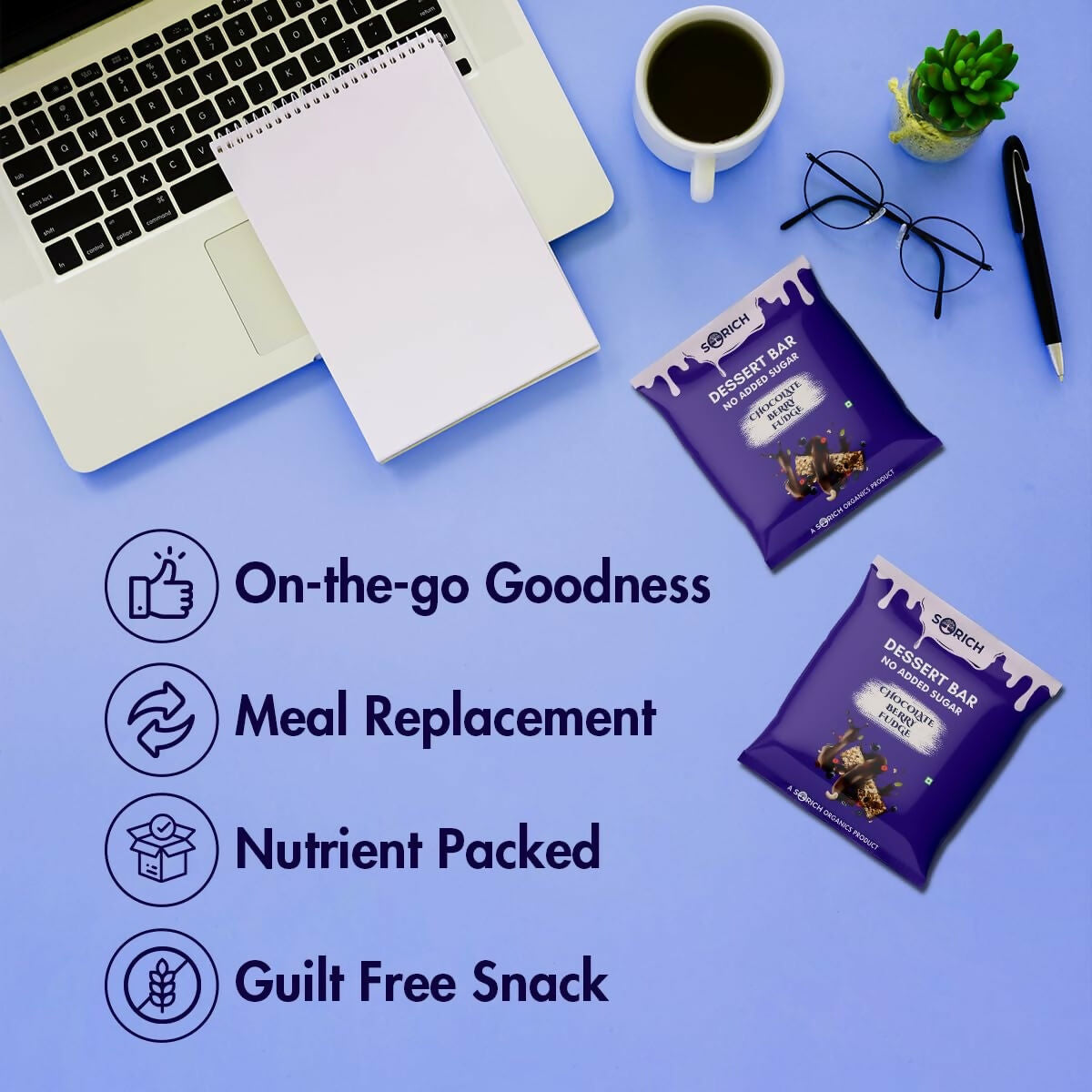 Sorich Organics Dessert Protein Mini Bars Chocolate Berry Fudge