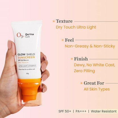 Professional O3+ Derma Cult Glow Shield Sunscreen SPF 50 PA+++