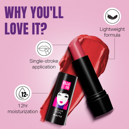 Elle 18 Color Pop Matte Lip Color - P21 Pink Kiss