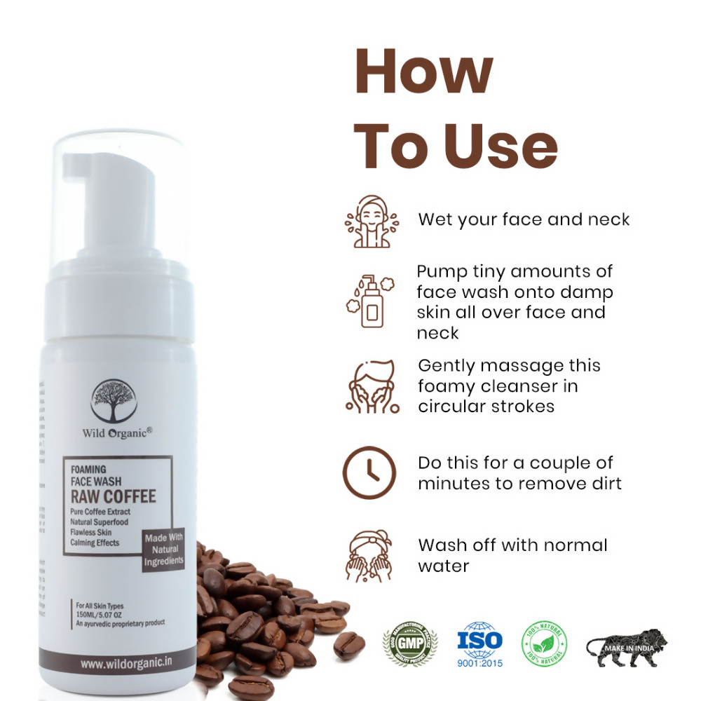 Wild Organic Faoming Face Wash Raw Coffee