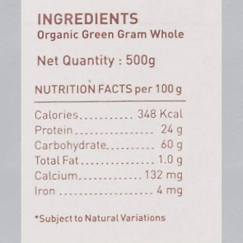 Pure & Sure Green Gram Whole Traditional Organic Pulses