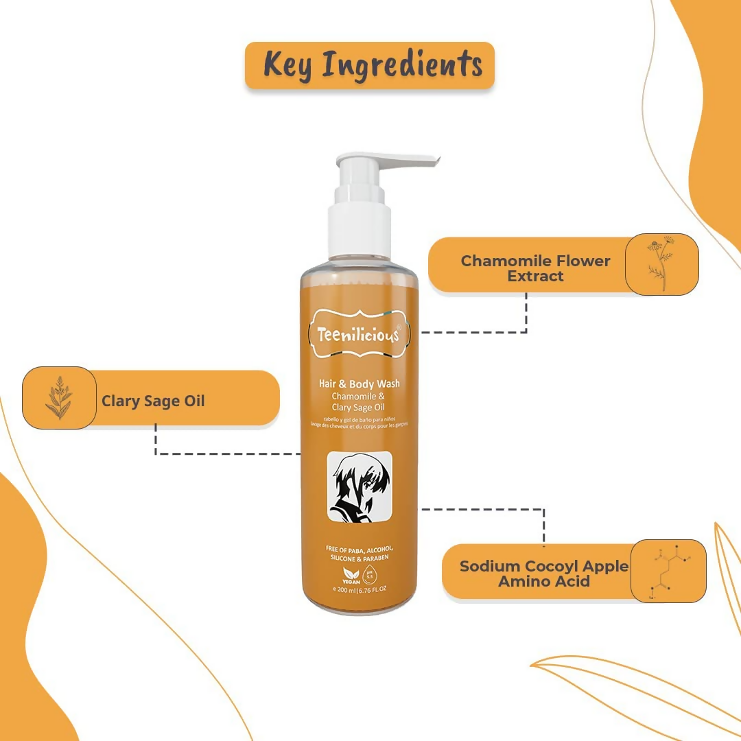 Teenilicious Hair & Body Wash With Chamomile & Clary Sage Oil
