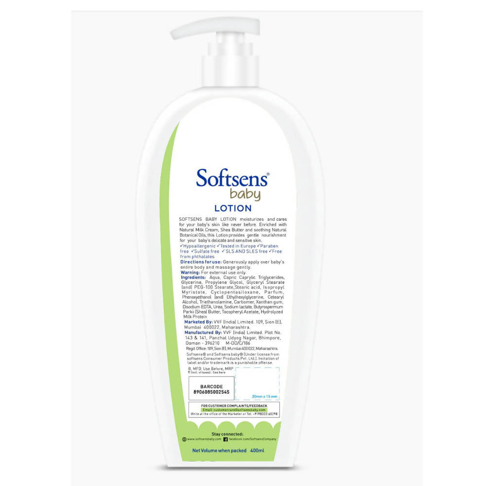 Softsens Baby Nourishing Lotion with Milk Cream & Shea Butter For Face & Body, Moisturizer