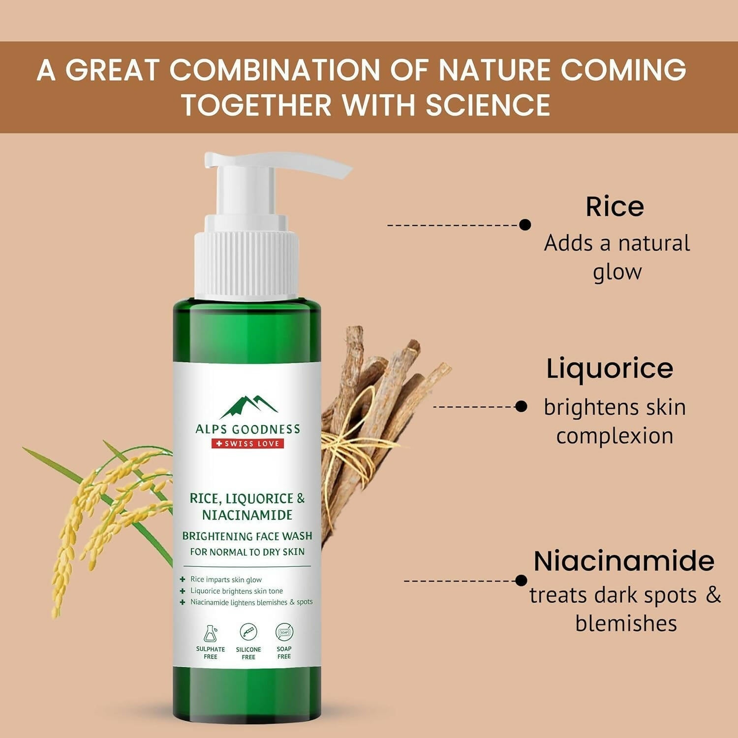 alps goodness rice liquorice niacinamide brightening facewash buy in usa
