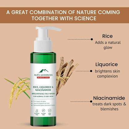 alps goodness rice liquorice niacinamide brightening facewash buy in usa