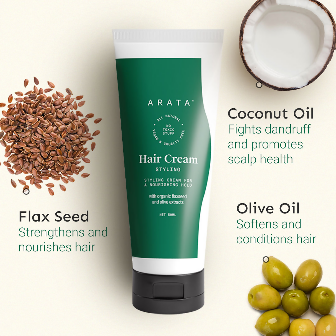 Arata Styling Hair Cream For Frizz Free & Definition - Adds Texture & Control