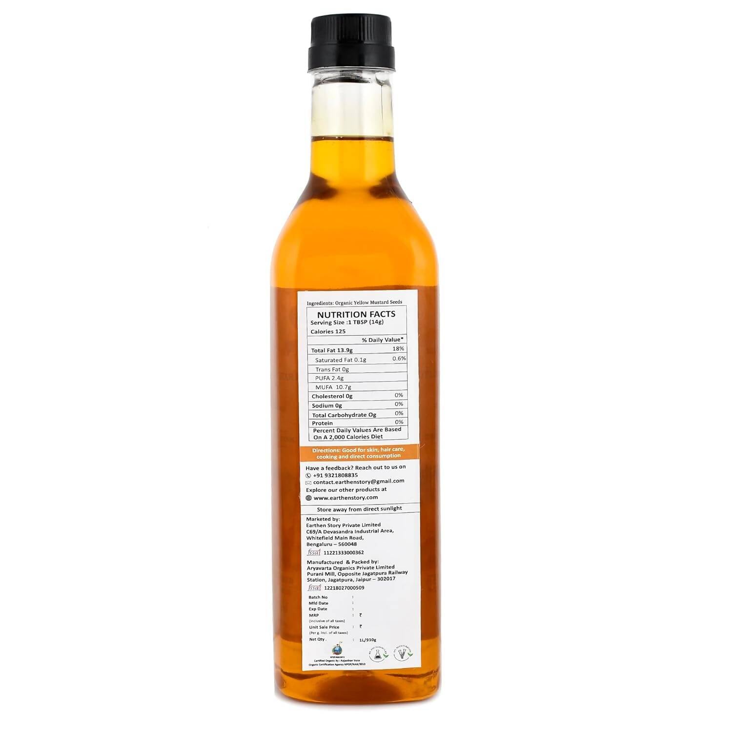 Earthen Story Yellow Mustard Oil