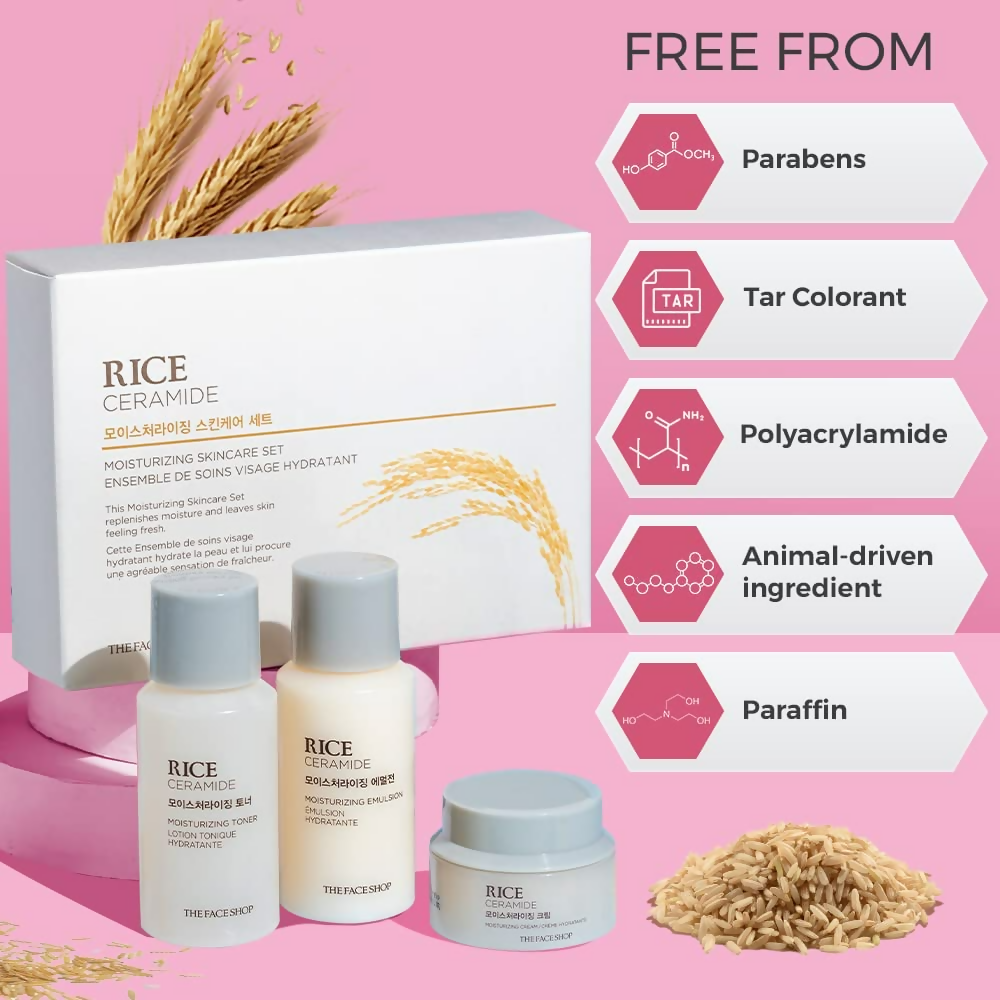 The Face Shop Rice & Ceramide Moisturizing Skincare Set Kit