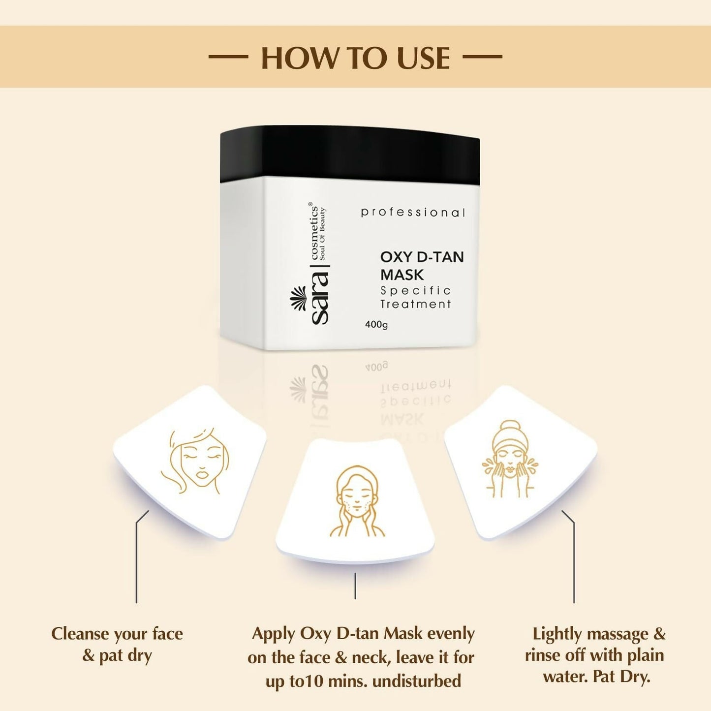 Sara Oxy D-TAN Mask For Instant Tan Removal & Glowing Skin