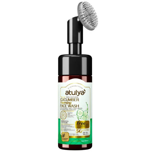 Atulya Cucumber Foaming Face Wash- With in-Built Silicone Brush