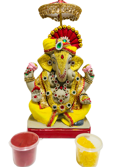 Buy Eco-Friendly Ganesh Idols (Non-Toxic Colors) With Chatri, Akshat & Kumkum
