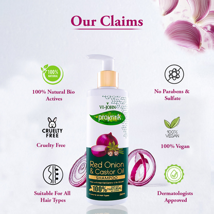 VI-JOHN Prakritik Red Onion & Castor Oil Shampoo