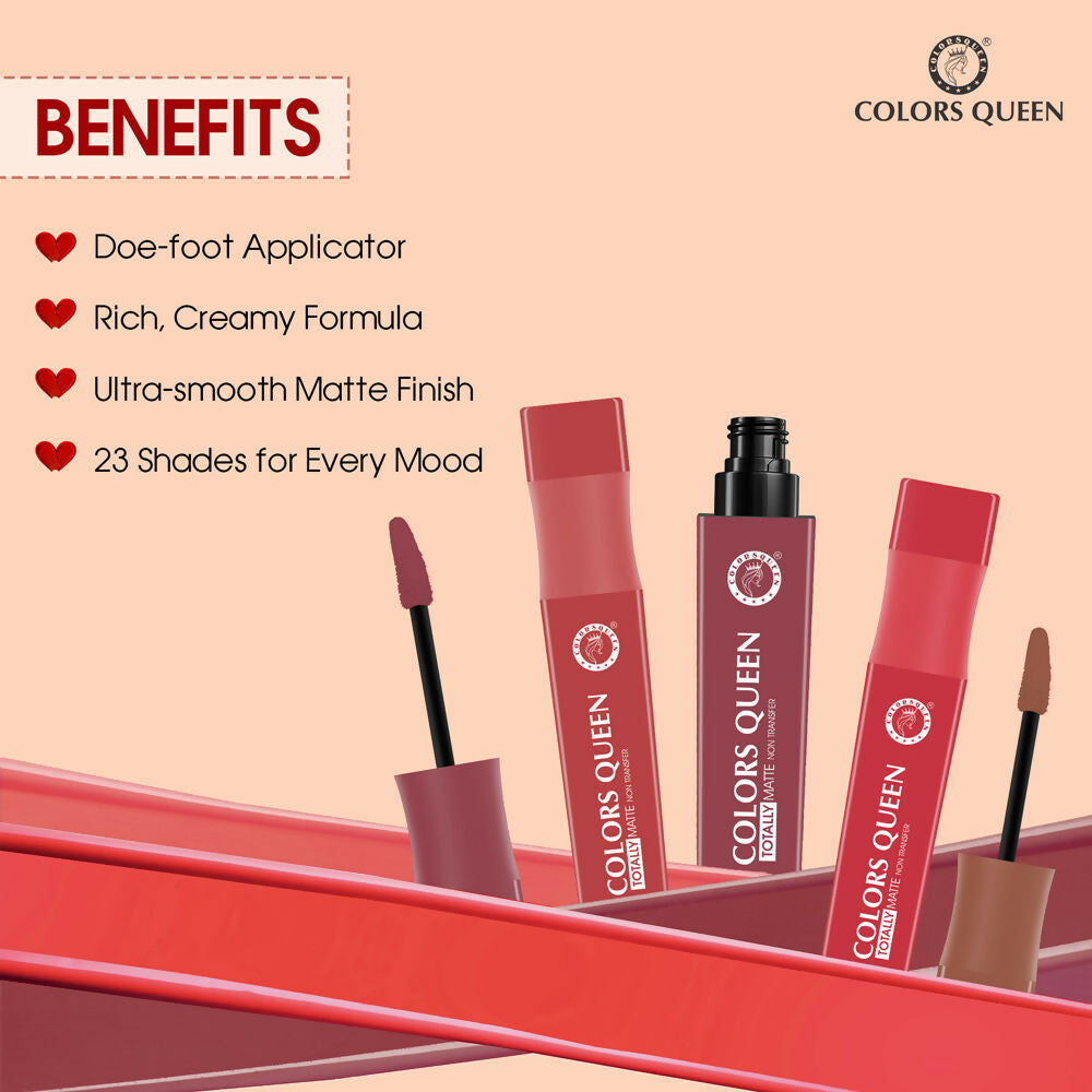 Colors Queen Totally Matte Liquid Lipstick - Paper Flower