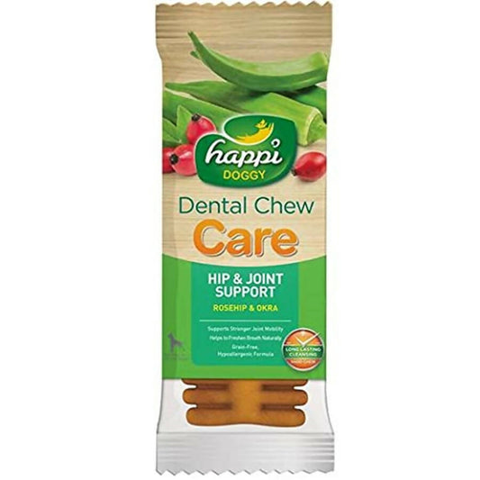 Happi Doggy Dental Chews for Hip & Joint Support – Rosehip & Okra Formula