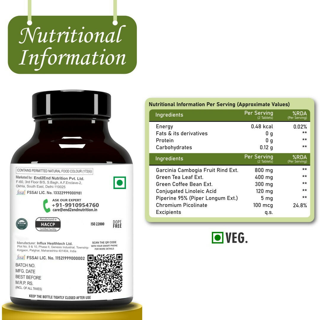 End2End Nutrition Keto Cutz metabolism boost  For weight care  Tablets