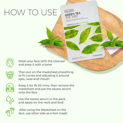 The Face Shop Real Nature Green Tea Face Mask - Korean Skincare