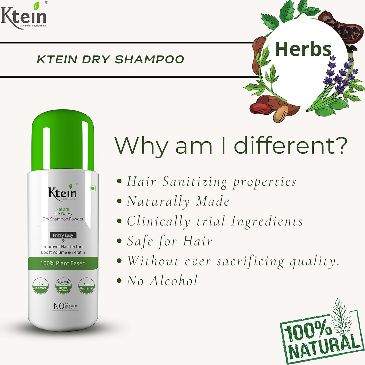 Ktein Natural Detox Dry Shampoo