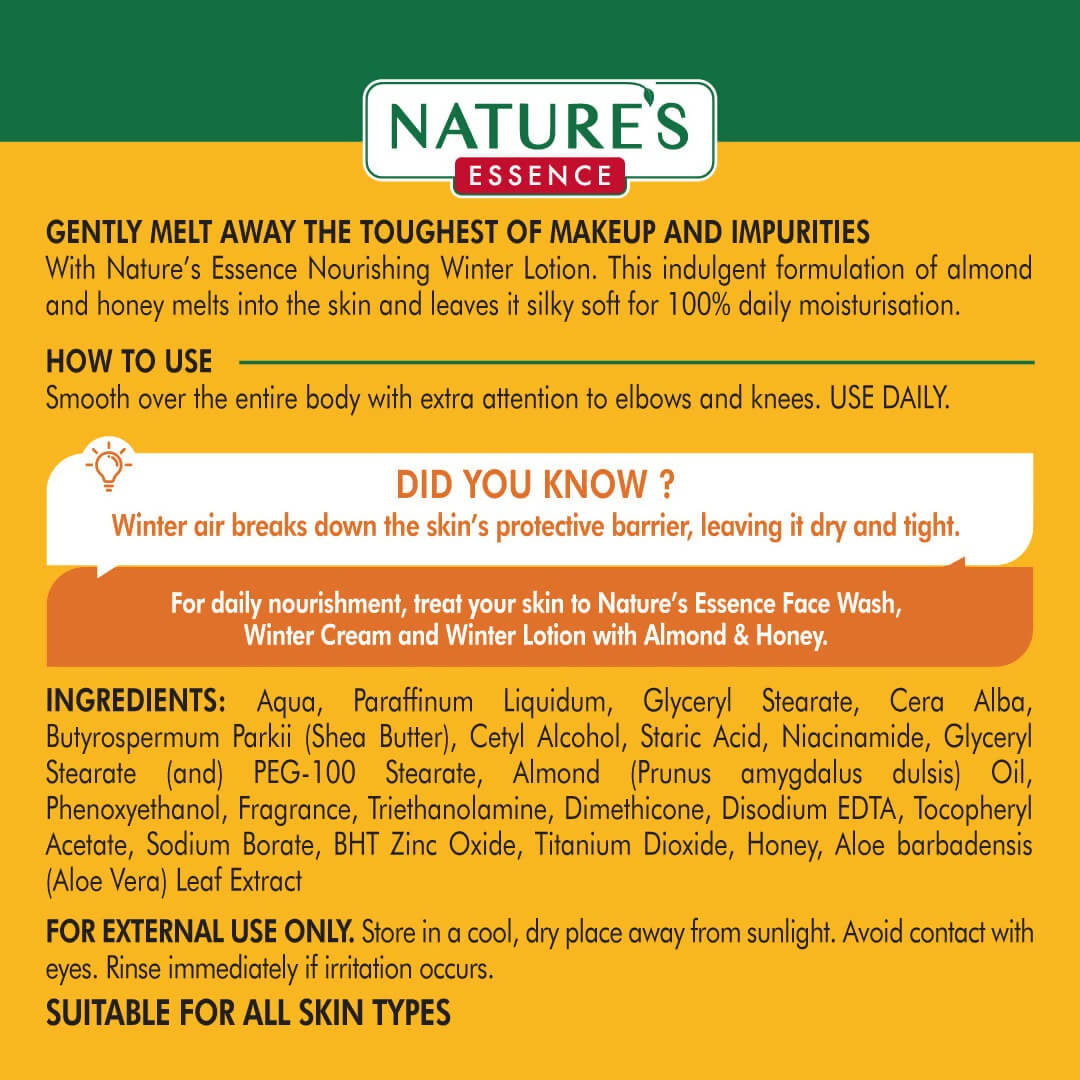 Nature's Essence Nourishing Winter Lotion (Almond & Honey) - DrMediCart
